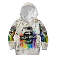 Loud & Proud Kid Hoodie Riot and the Rainbow Protest Art