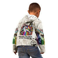 Loud & Proud Kid Hoodie Riot and the Rainbow Protest Art
