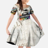 Loud & Proud Kid Short Sleeve Dress Riot and the Rainbow Protest Art