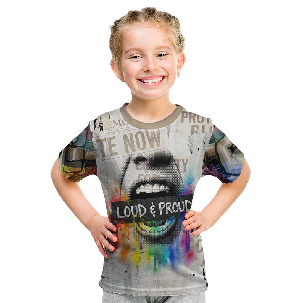 Loud & Proud Kid T Shirt Riot and the Rainbow Protest Art