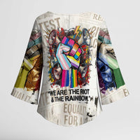 Loud & Proud Kimono Sleeve Blouse Riot and the Rainbow Protest Art