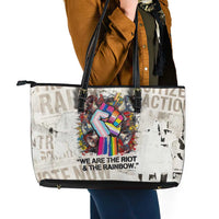 Loud & Proud Leather Tote Bag Riot and the Rainbow Protest Art