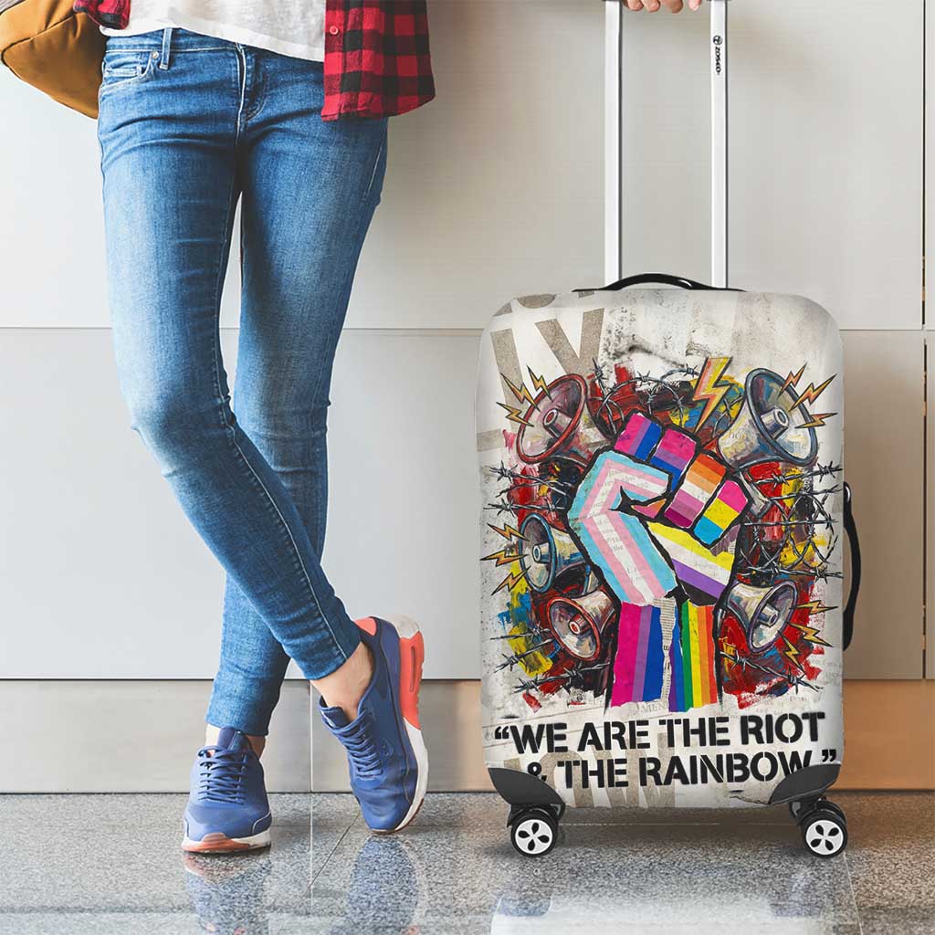 Loud & Proud Luggage Cover Riot and the Rainbow Protest Art