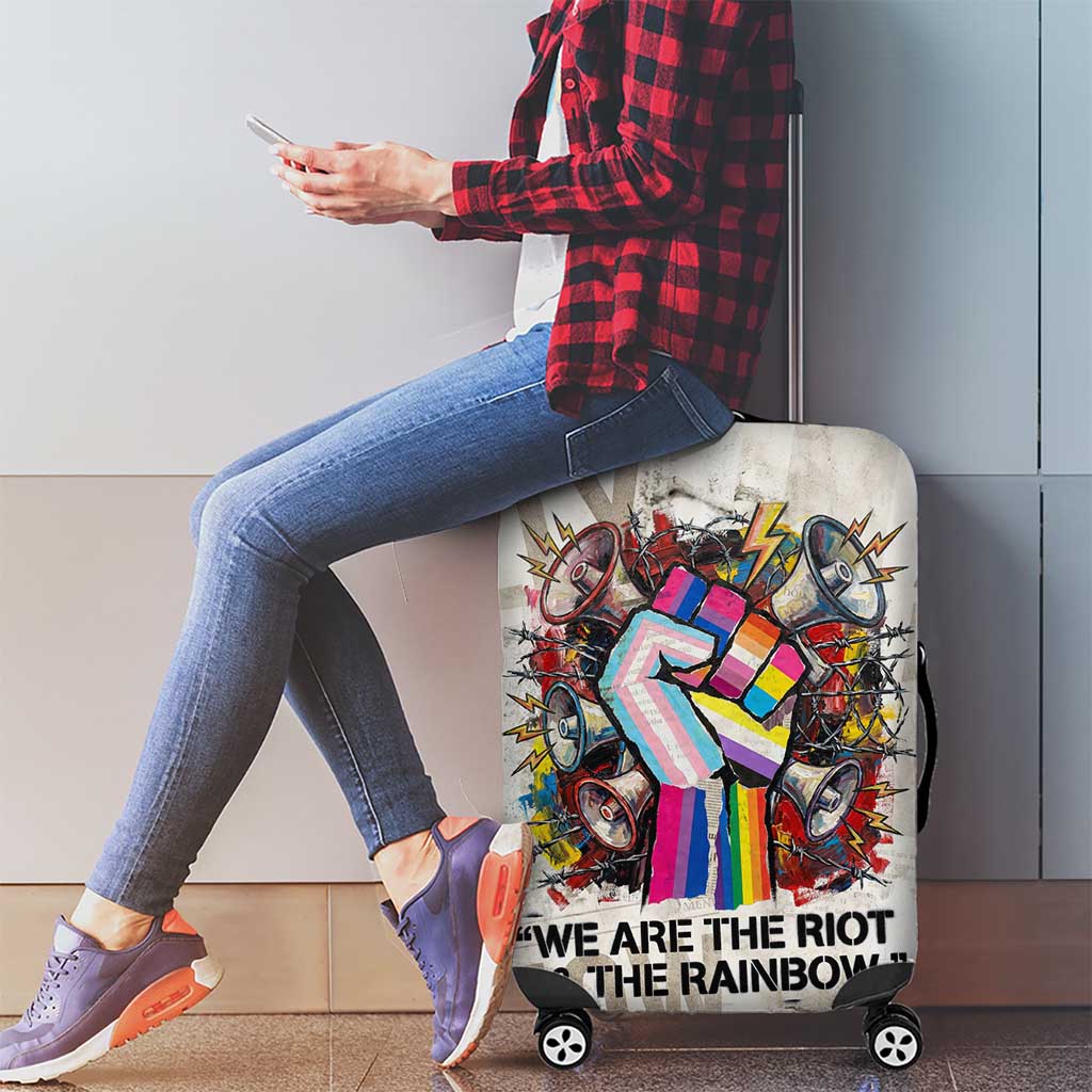 Loud & Proud Luggage Cover Riot and the Rainbow Protest Art