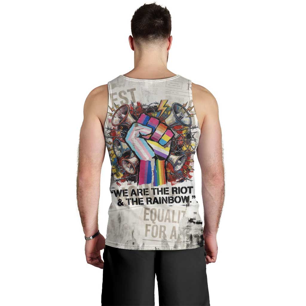 Loud & Proud Men Tank Top Riot and the Rainbow Protest Art