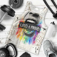 Loud & Proud Men Tank Top Riot and the Rainbow Protest Art