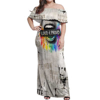 Loud & Proud Off Shoulder Maxi Dress Riot and the Rainbow Protest Art