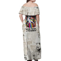 Loud & Proud Off Shoulder Maxi Dress Riot and the Rainbow Protest Art