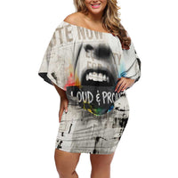 Loud & Proud Off Shoulder Short Dress Riot and the Rainbow Protest Art