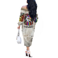 Loud & Proud Off The Shoulder Long Sleeve Dress Riot and the Rainbow Protest Art