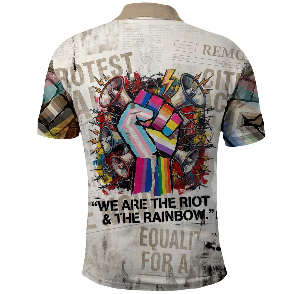 Loud & Proud Polo Shirt Riot and the Rainbow Protest Art