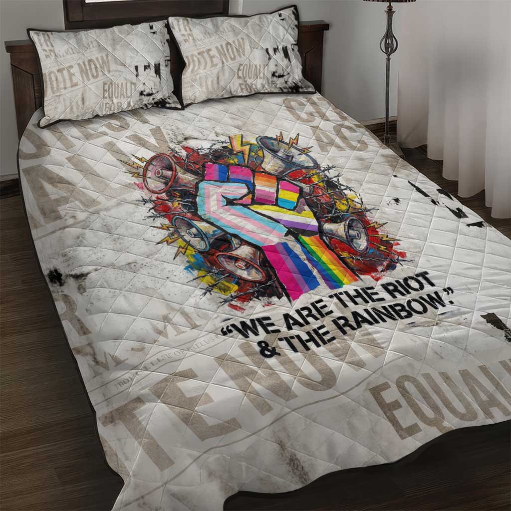 Loud & Proud Quilt Bed Set Riot and the Rainbow Protest Art
