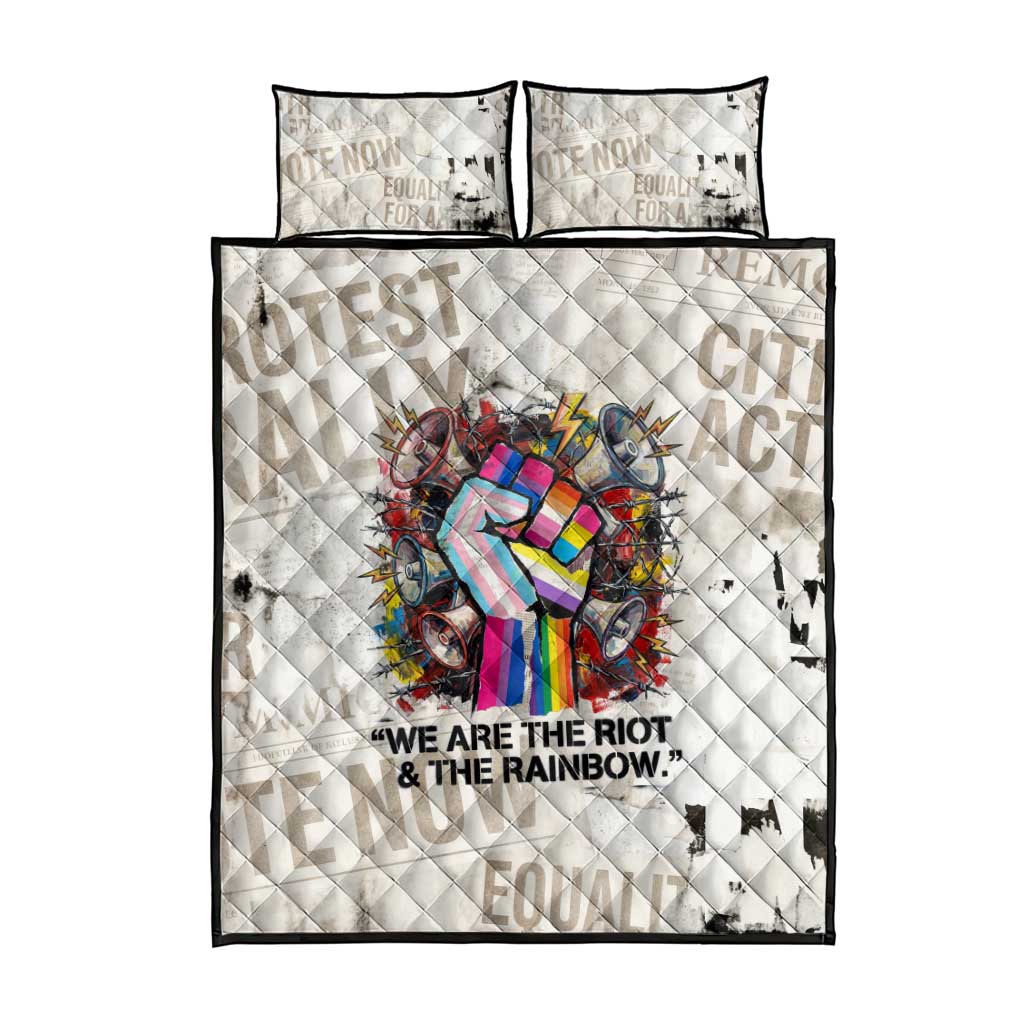 Loud & Proud Quilt Bed Set Riot and the Rainbow Protest Art