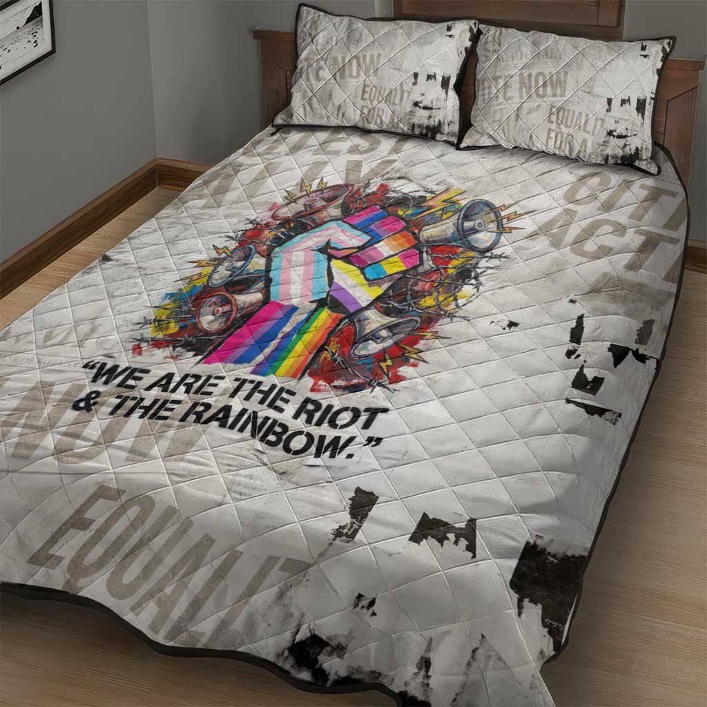 Loud & Proud Quilt Bed Set Riot and the Rainbow Protest Art