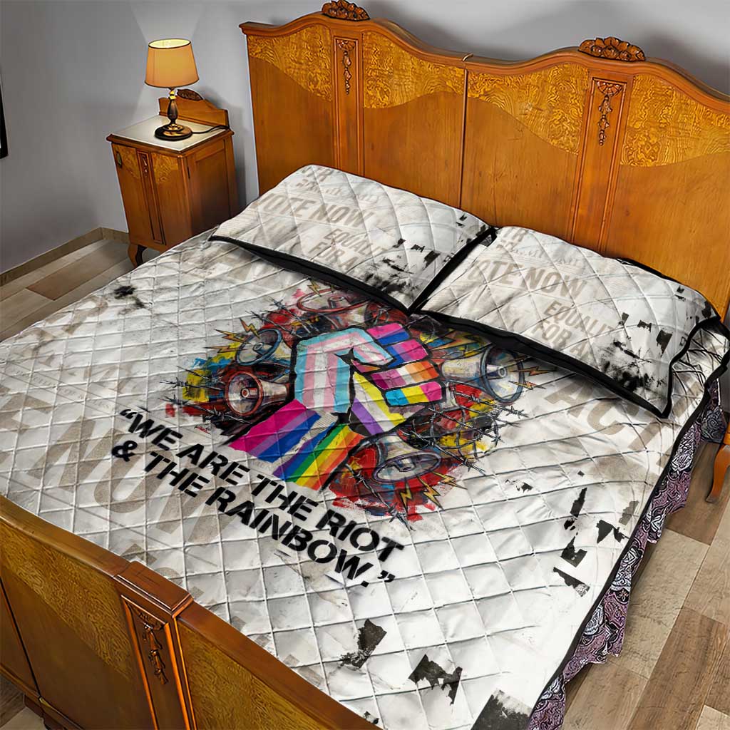 Loud & Proud Quilt Bed Set Riot and the Rainbow Protest Art