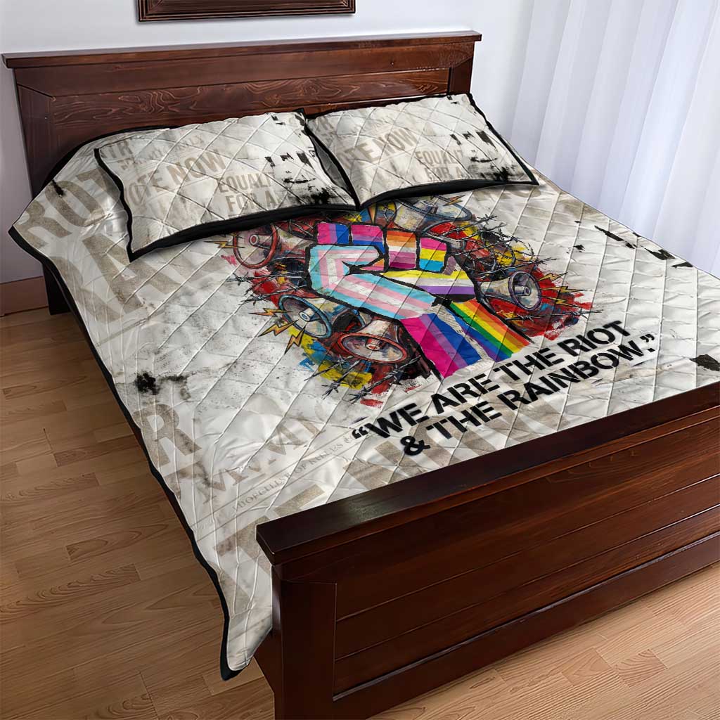 Loud & Proud Quilt Bed Set Riot and the Rainbow Protest Art
