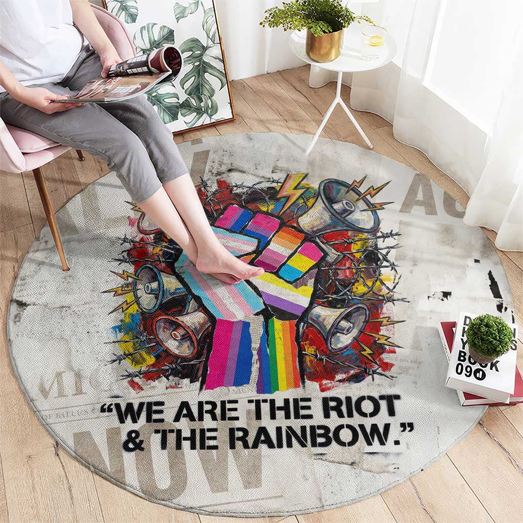 Loud & Proud Round Carpet Riot and the Rainbow Protest Art