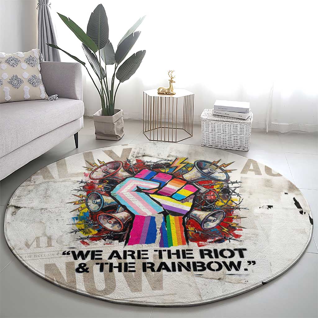 Loud & Proud Round Carpet Riot and the Rainbow Protest Art