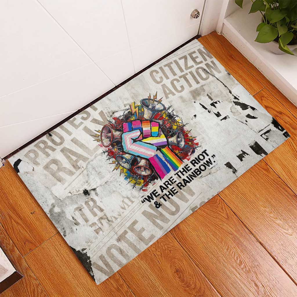 Loud & Proud Rubber Doormat Riot and the Rainbow Protest Art