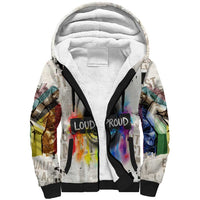 Loud & Proud Sherpa Hoodie Riot and the Rainbow Protest Art