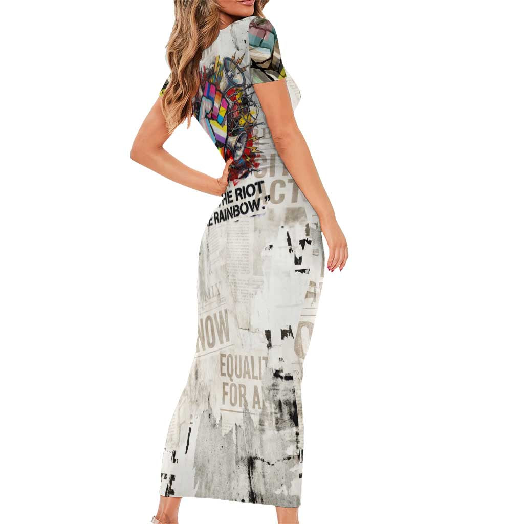 Loud & Proud Short Sleeve Bodycon Dress Riot and the Rainbow Protest Art