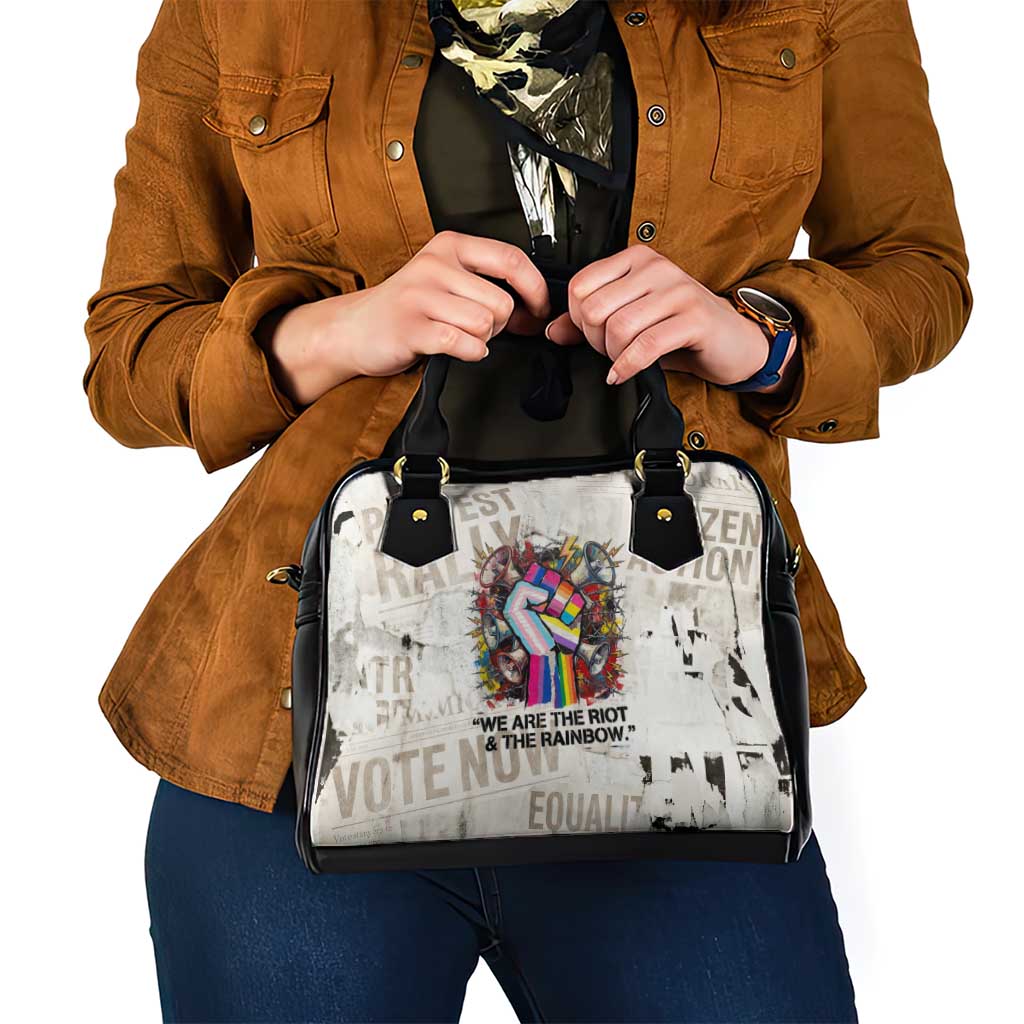 Loud & Proud Shoulder Handbag Riot and the Rainbow Protest Art