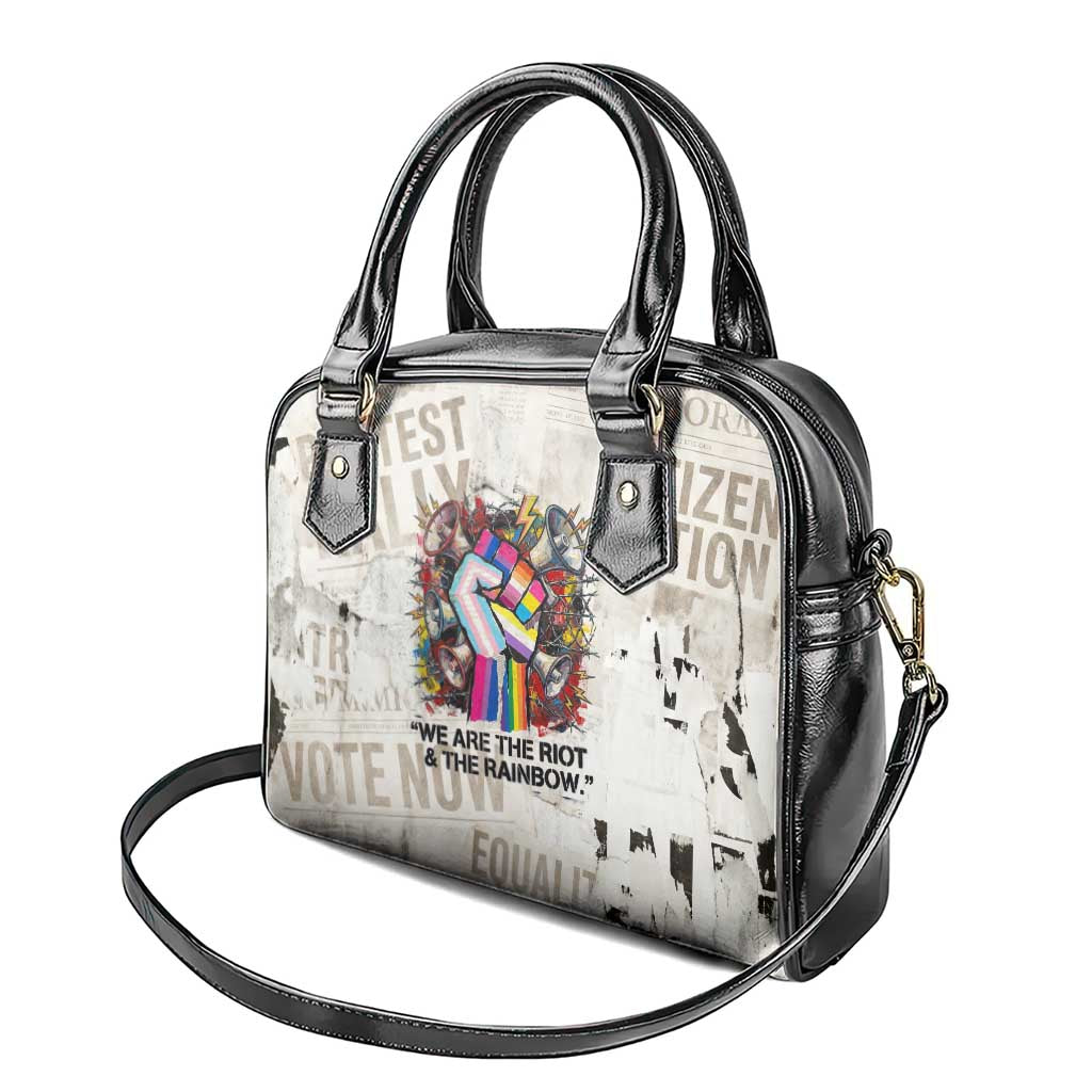 Loud & Proud Shoulder Handbag Riot and the Rainbow Protest Art