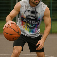 Loud & Proud Sleeveless Hoodie Riot and the Rainbow Protest Art