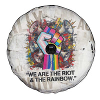 Loud & Proud Spare Tire Cover Riot and the Rainbow Protest Art