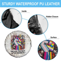 Loud & Proud Spare Tire Cover Riot and the Rainbow Protest Art