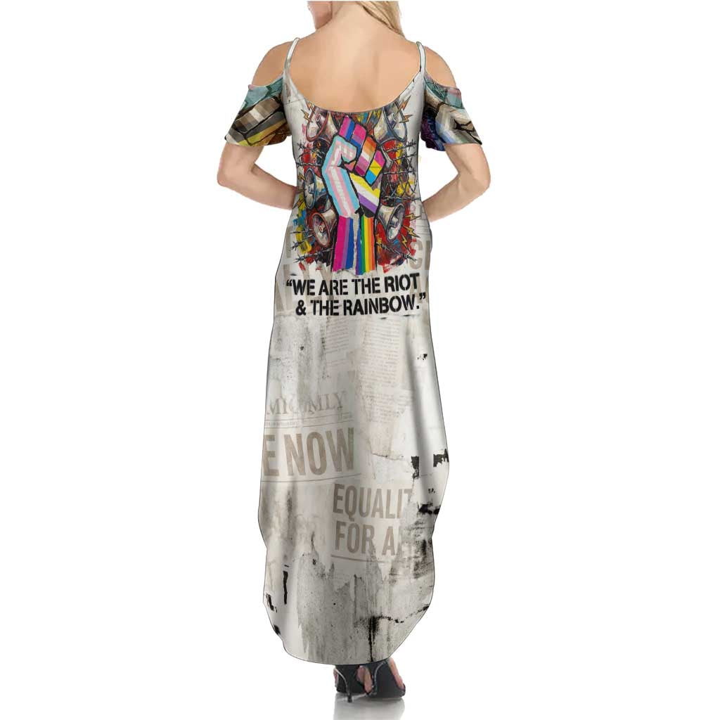 Loud & Proud Summer Maxi Dress Riot and the Rainbow Protest Art