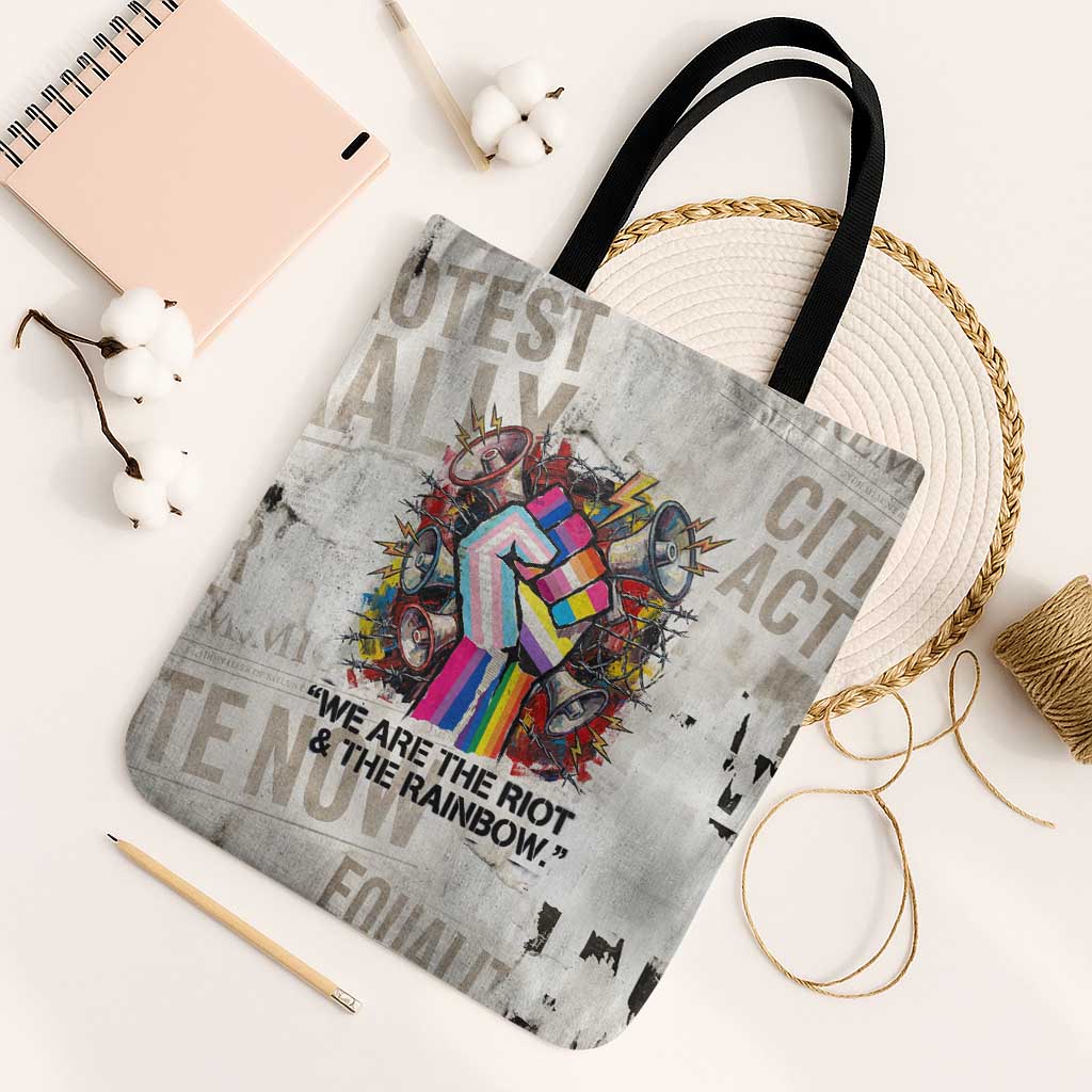 Loud & Proud Tote Bag Riot and the Rainbow Protest Art