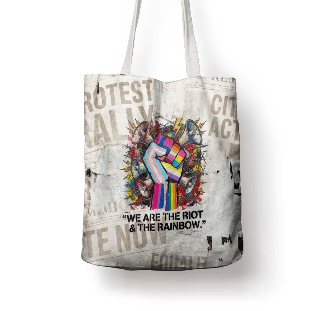 Loud & Proud Tote Bag Riot and the Rainbow Protest Art
