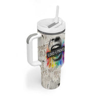 Loud & Proud Tumbler With Handle Riot and the Rainbow Protest Art
