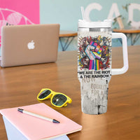 Loud & Proud Tumbler With Handle Riot and the Rainbow Protest Art