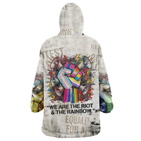 Loud & Proud Wearable Blanket Hoodie Riot and the Rainbow Protest Art