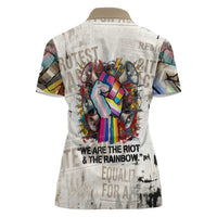 Loud & Proud Women Polo Shirt Riot and the Rainbow Protest Art