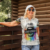 Loud & Proud Women Polo Shirt Riot and the Rainbow Protest Art