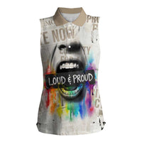 Loud & Proud Women Sleeveless Polo Shirt Riot and the Rainbow Protest Art