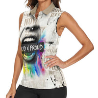 Loud & Proud Women Sleeveless Polo Shirt Riot and the Rainbow Protest Art