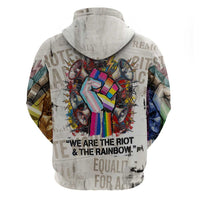 Loud & Proud Zip Hoodie Riot and the Rainbow Protest Art