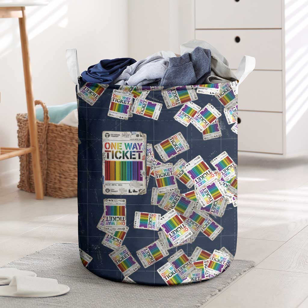 One Way Ticket Laundry Basket Your Journey, Your Path, No Wrong Turns