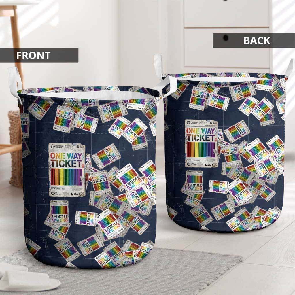 One Way Ticket Laundry Basket Your Journey, Your Path, No Wrong Turns