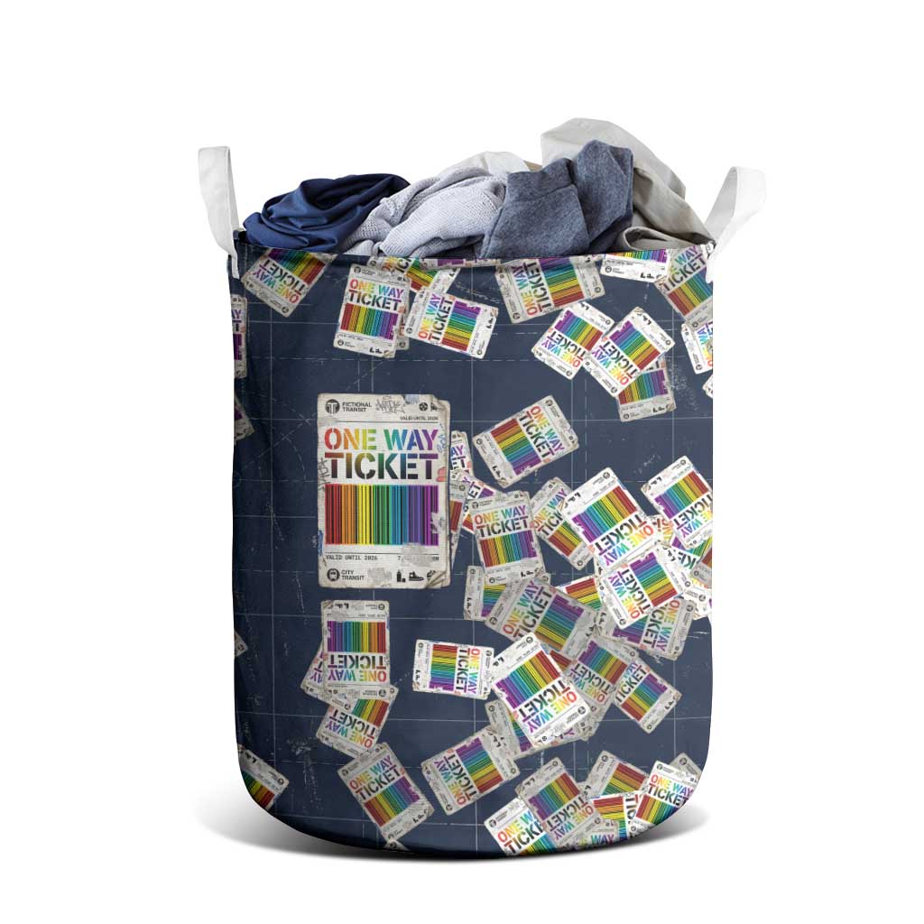 One Way Ticket Laundry Basket Your Journey, Your Path, No Wrong Turns