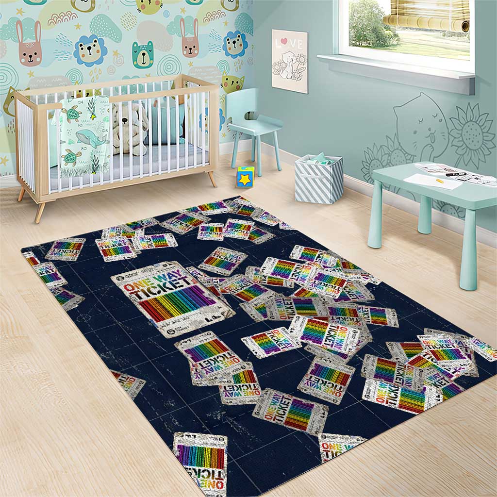 One Way Ticket Area Rug Your Journey, Your Path, No Wrong Turns