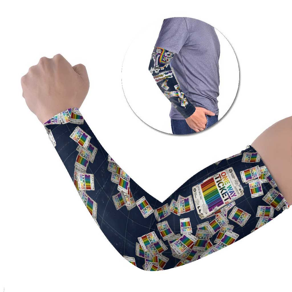 One Way Ticket Arm Sleeves Your Journey, Your Path, No Wrong Turns