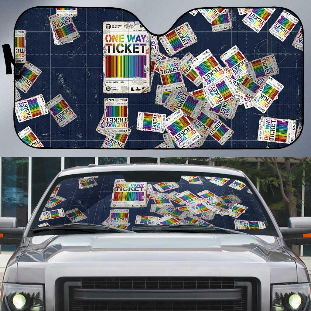 One Way Ticket Auto Sun Shade Your Journey, Your Path, No Wrong Turns