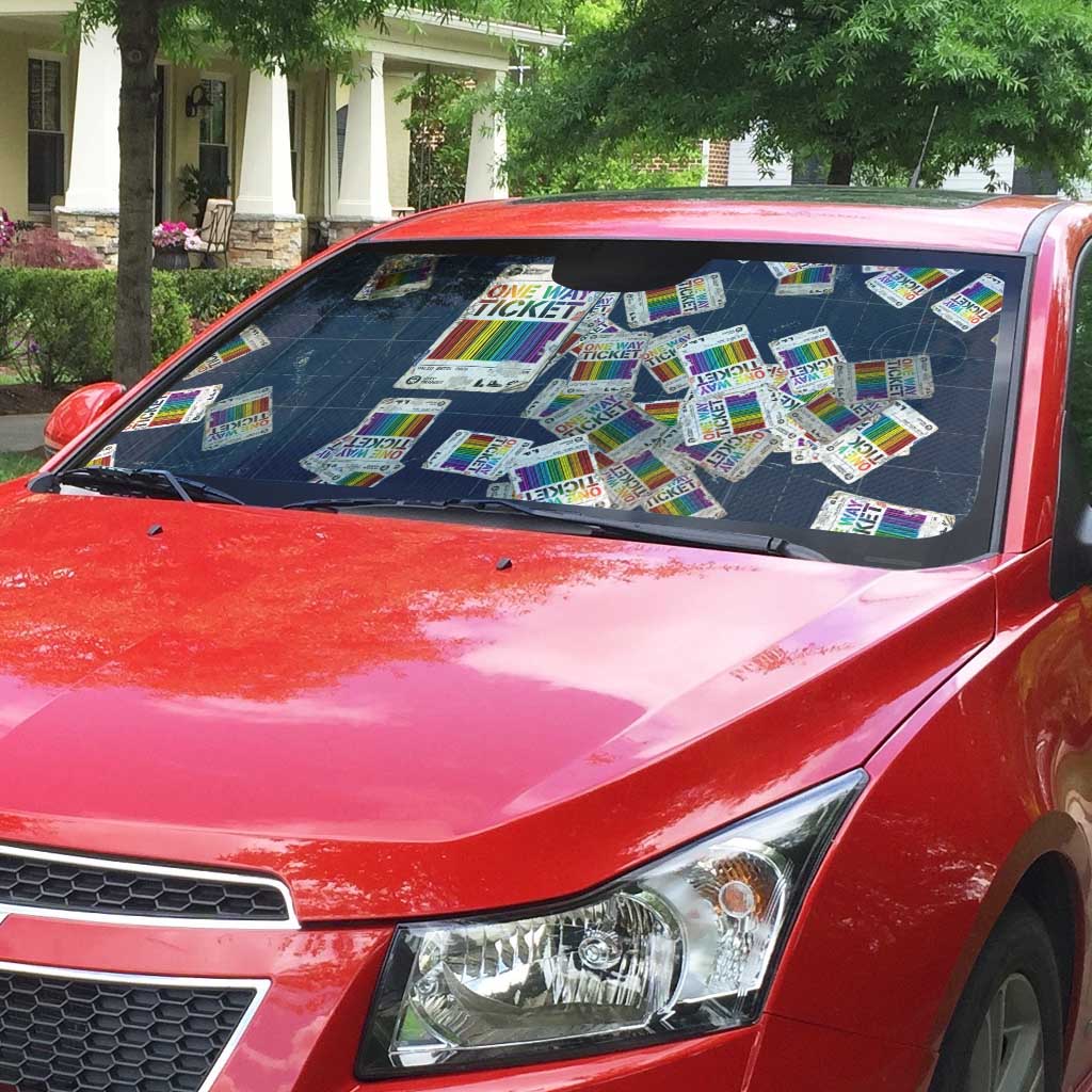 One Way Ticket Auto Sun Shade Your Journey, Your Path, No Wrong Turns