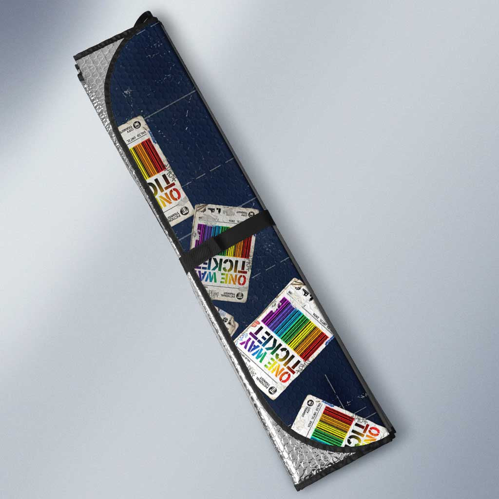 One Way Ticket Auto Sun Shade Your Journey, Your Path, No Wrong Turns