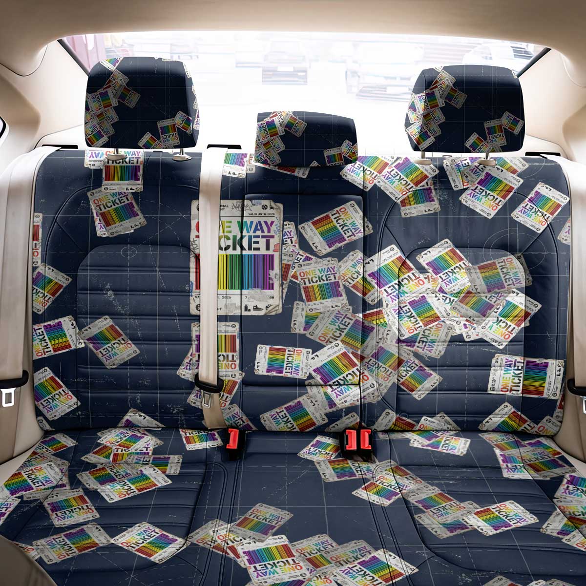 One Way Ticket Back Car Seat Cover Your Journey, Your Path, No Wrong Turns